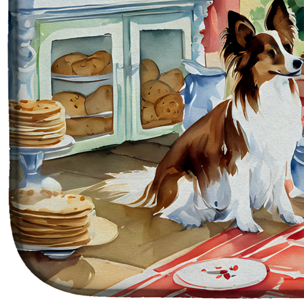 Papillon Christmas Cookies Dish Drying Mat Absorbent Dish Drying Mat Pad for Kitchen Counter Dish Drainer Mat for Countertop, 14 x 21", Multicolor