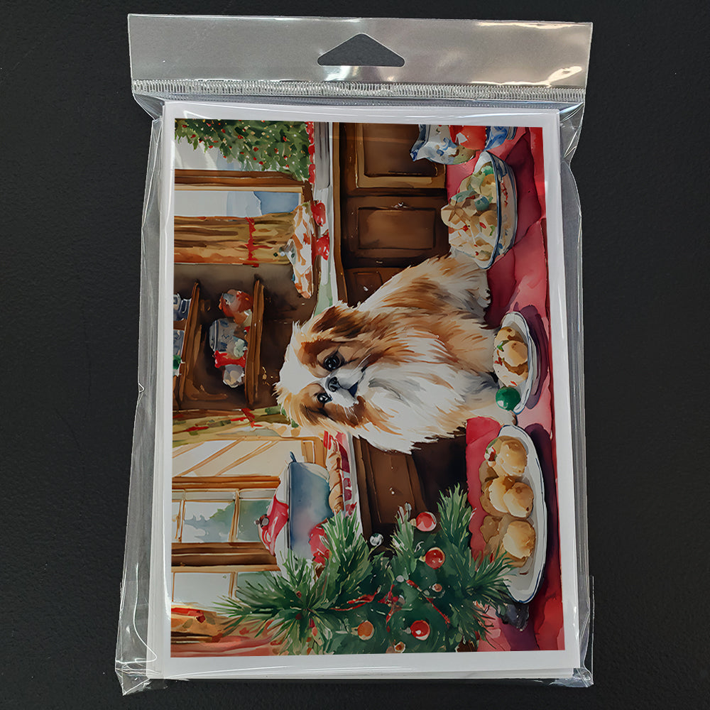 Pekingese Christmas Cookies Greeting Cards Pack of 8 Blank Cards with Envelopes Whimsical A7 Size 5x7