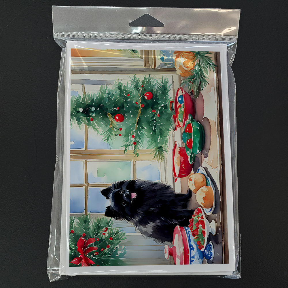 Pomeranian Christmas Cookies Greeting Cards Pack of 8 Blank Cards with Envelopes Whimsical A7 Size 5x7