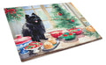 Pomeranian Christmas Cookies Cutting Board Tempered Glass Kitchen Cutting Surface, Heat Resistant Chopping, Non-Slip Feet, Food Prep & Serving