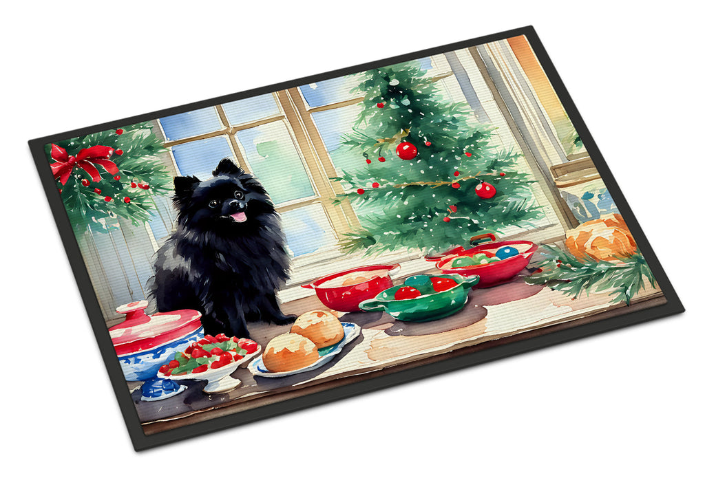 Pomeranian Christmas Cookies Doormat Indoor Outdoor 18H X 27W Front Door Mat Rugs for Entryway, Non Slip Washable