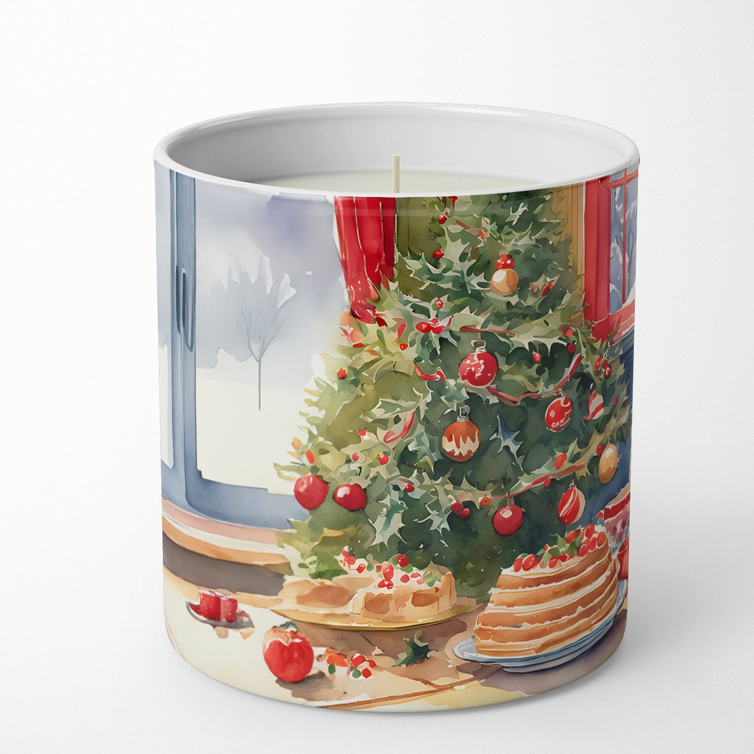 Pomeranian Christmas Cookies Decorative Soy Candle Nature Soy Wax Essential Oil Home Decor Ideal for Bedroom Kitchen Bath Office Gift, 10 oz