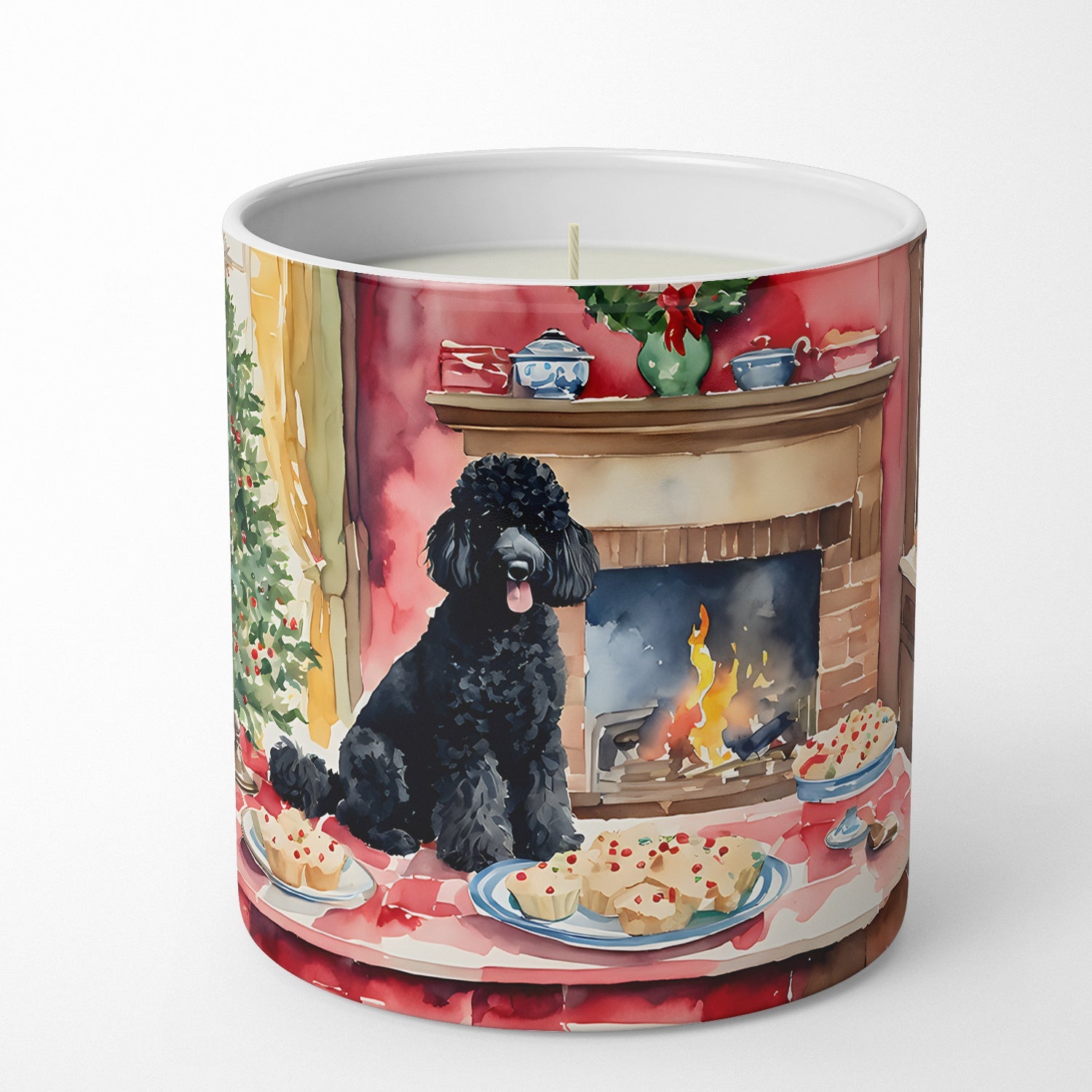 Poodle Christmas Cookies Decorative Soy Candle Nature Soy Wax Essential Oil Home Decor Ideal for Bedroom Kitchen Bath Office Gift, 10 oz