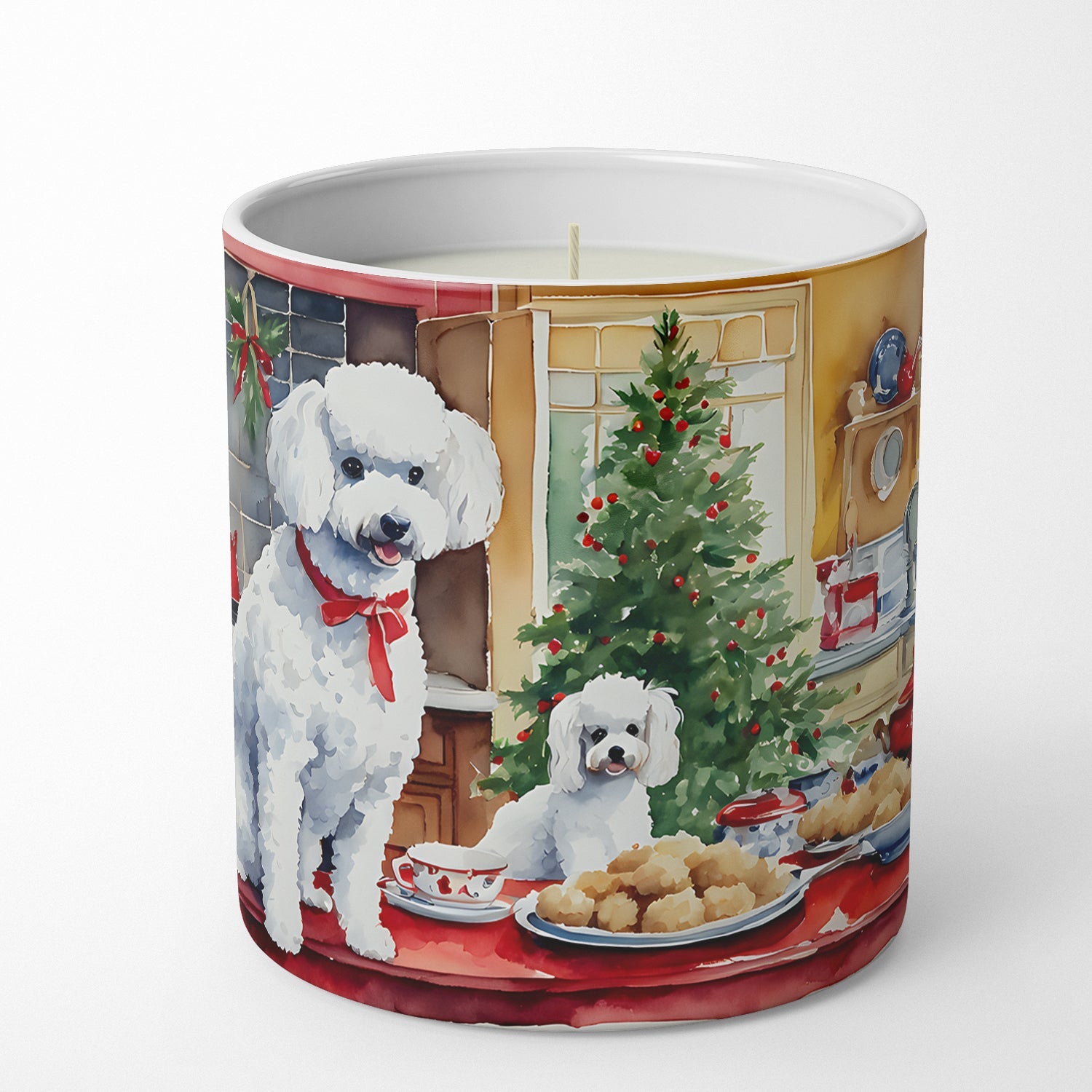 Poodle Christmas Cookies Decorative Soy Candle Nature Soy Wax Essential Oil Home Decor Ideal for Bedroom Kitchen Bath Office Gift, 10 oz