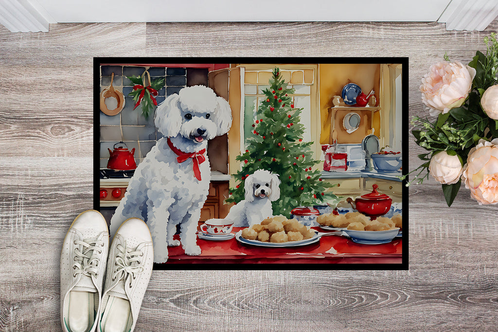 Poodle Christmas Cookies Doormat Indoor Outdoor 24H X 36W Front Door Mat Rugs for Entryway, Non Slip Washable Low Pile,