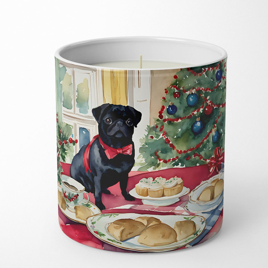 Pug Christmas Cookies Decorative Soy Candle Nature Soy Wax Essential Oil Home Decor Ideal for Bedroom Kitchen Bath Office Gift, 10 oz