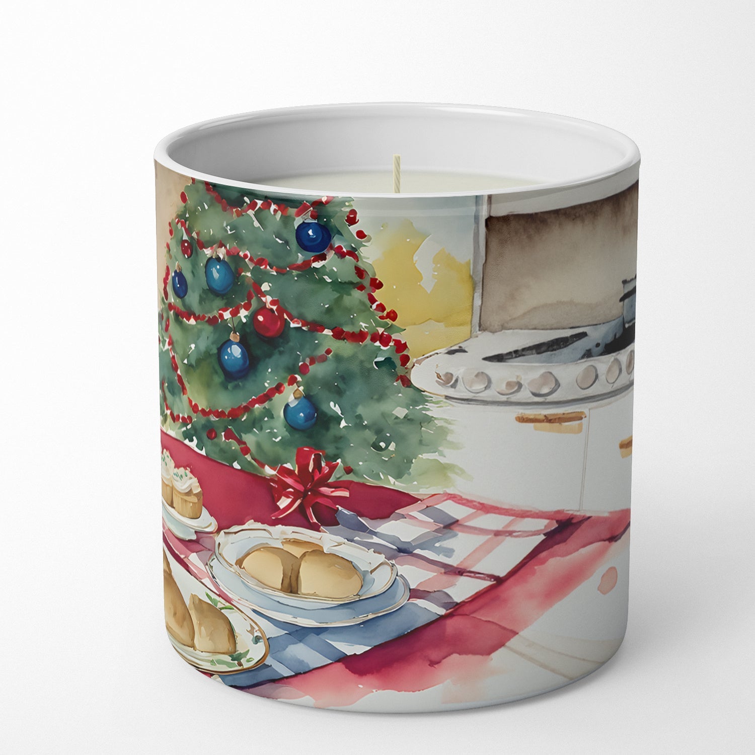 Pug Christmas Cookies Decorative Soy Candle Nature Soy Wax Essential Oil Home Decor Ideal for Bedroom Kitchen Bath Office Gift, 10 oz