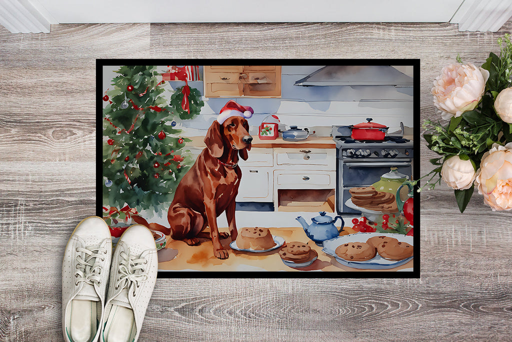 Redbone Coonhound Christmas Cookies Doormat Indoor Outdoor 24H X 36W Front Door Mat Rugs for Entryway, Non Slip Washable Low Pile,