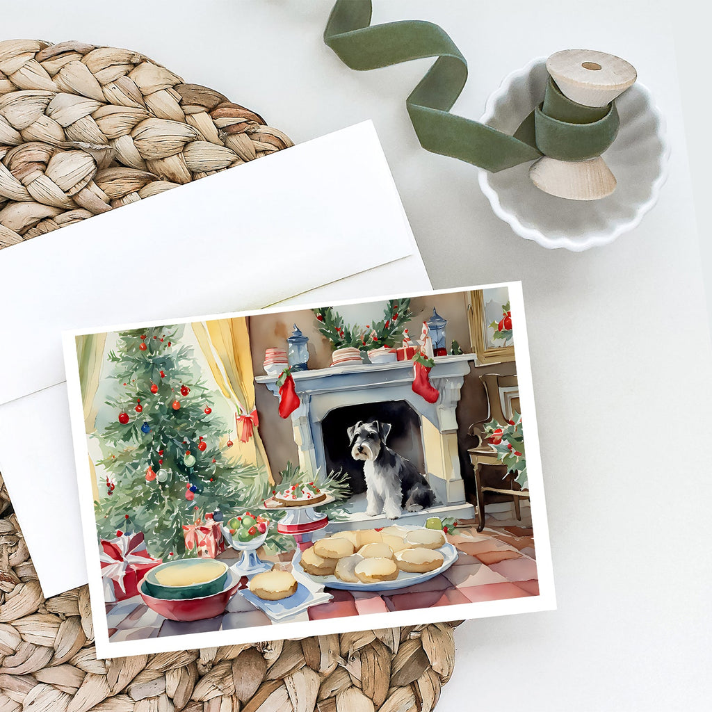 Schnauzer Christmas Cookies Greeting Cards Pack of 8 Blank Cards with Envelopes Whimsical A7 Size 5x7
