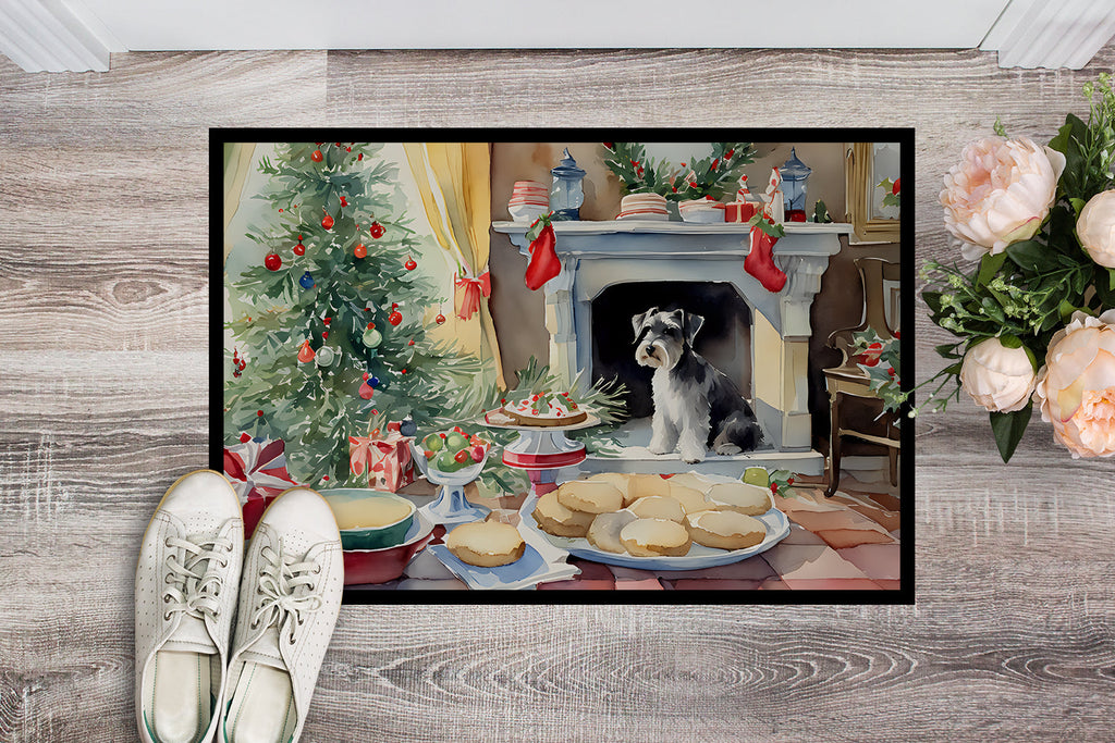 Schnauzer Christmas Cookies Doormat Indoor Outdoor 24H X 36W Front Door Mat Rugs for Entryway, Non Slip Washable Low Pile,
