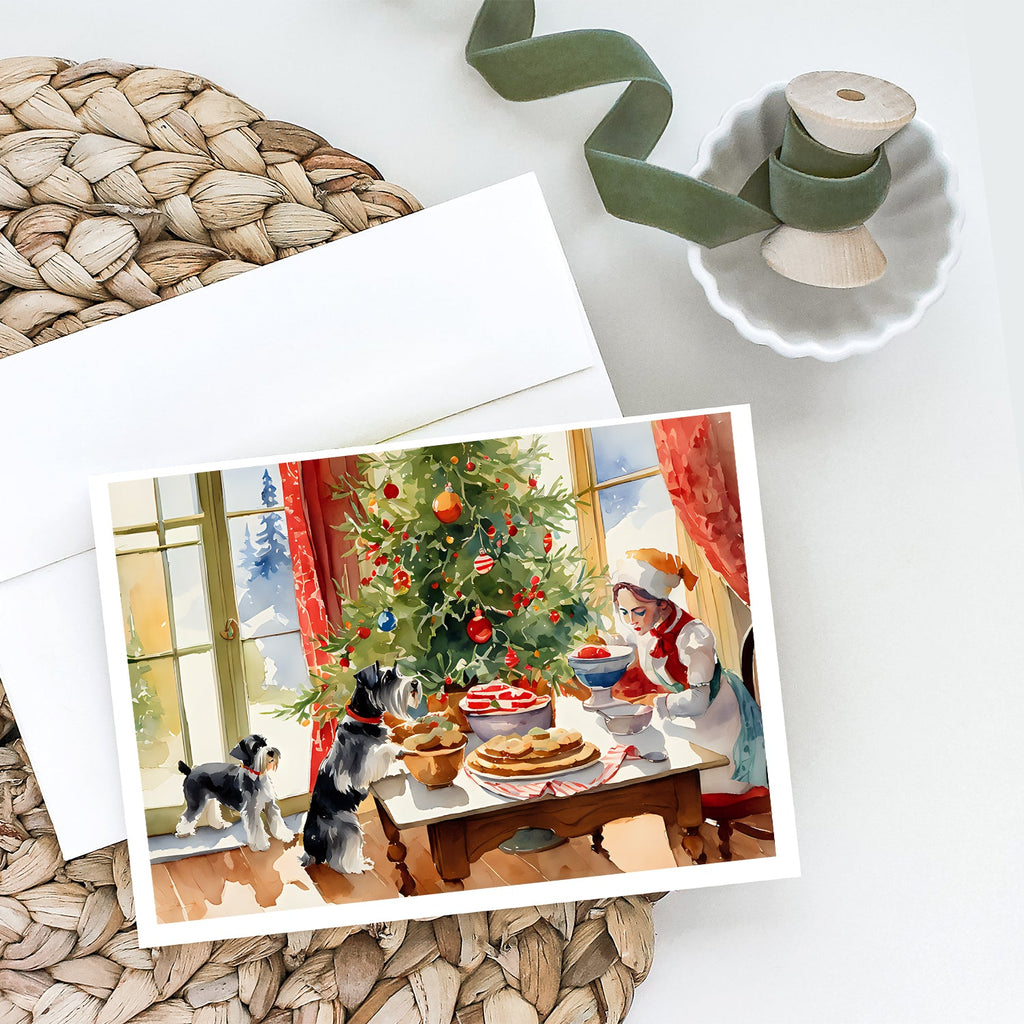 Schnauzer Christmas Cookies Greeting Cards Pack of 8 Blank Cards with Envelopes Whimsical A7 Size 5x7