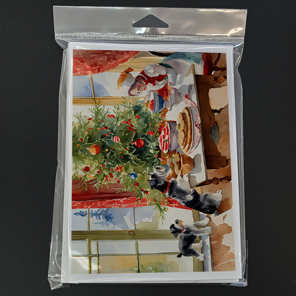 Schnauzer Christmas Cookies Greeting Cards Pack of 8 Blank Cards with Envelopes Whimsical A7 Size 5x7