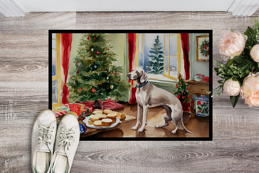 Weimaraner Christmas Cookies Doormat Indoor Outdoor 24H X 36W Front Door Mat Rugs for Entryway, Non Slip Washable Low Pile,