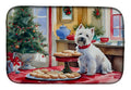 Westie Christmas Cookies Dish Drying Mat Absorbent Dish Drying Mat Pad for Kitchen Counter Dish Drainer Mat for Countertop, 14 x 21", Multicolor