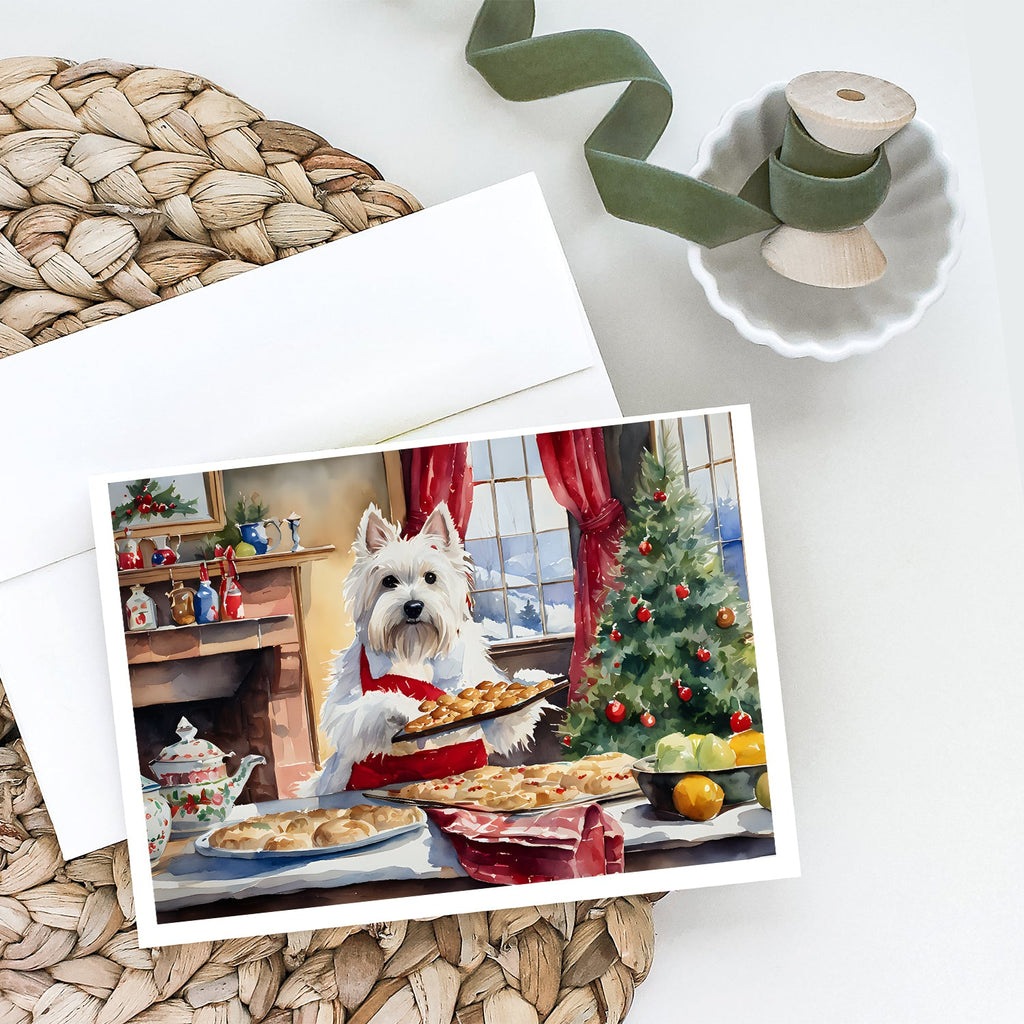 Westie Christmas Cookies Greeting Cards Pack of 8 Blank Cards with Envelopes Whimsical A7 Size 5x7