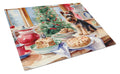 Yorkshire Terrier Yorkie Christmas Cookies Cutting Board Tempered Glass Kitchen Cutting Surface, Heat Resistant Chopping, Non-Slip Feet, Food Prep & Serving