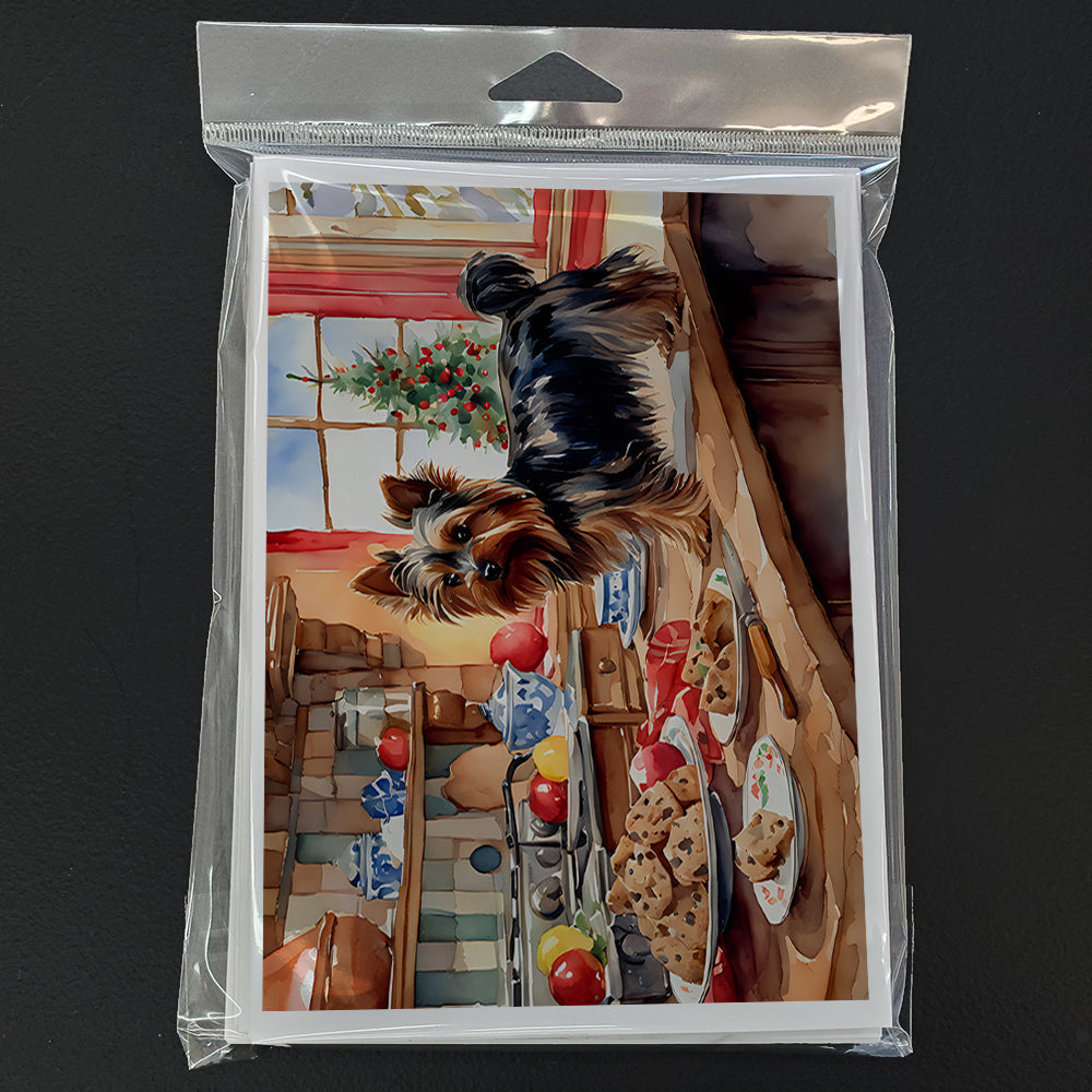 Yorkshire Terrier Yorkie Christmas Cookies Greeting Cards Pack of 8 Blank Cards with Envelopes Whimsical A7 Size 5x7