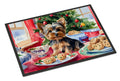 Yorkshire Terrier Yorkie Christmas Cookies Doormat Indoor Outdoor 24H X 36W Front Door Mat Rugs for Entryway, Non Slip Washable Low Pile,