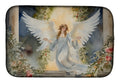 Angel with Floral Arch Christmas Watercolor Dish Drying Mat Absorbent Dish Drying Mat Pad for Kitchen Counter Dish Drainer Mat for Countertop, 14 x 21", Multicolor