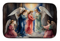 Christmas Angels Gathering Nativity Style Watercolor Dish Drying Mat Absorbent Dish Drying Mat Pad for Kitchen Counter Dish Drainer Mat for Countertop, 14 x 21", Multicolor