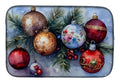 Christmas Ornaments with Pine Branch Dish Drying Mat Absorbent Dish Drying Mat Pad for Kitchen Counter Dish Drainer Mat for Countertop, 14 x 21", Multicolor