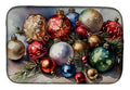 Christmas Ornaments Cluster Dish Drying Mat Absorbent Dish Drying Mat Pad for Kitchen Counter Dish Drainer Mat for Countertop, 14 x 21", Multicolor