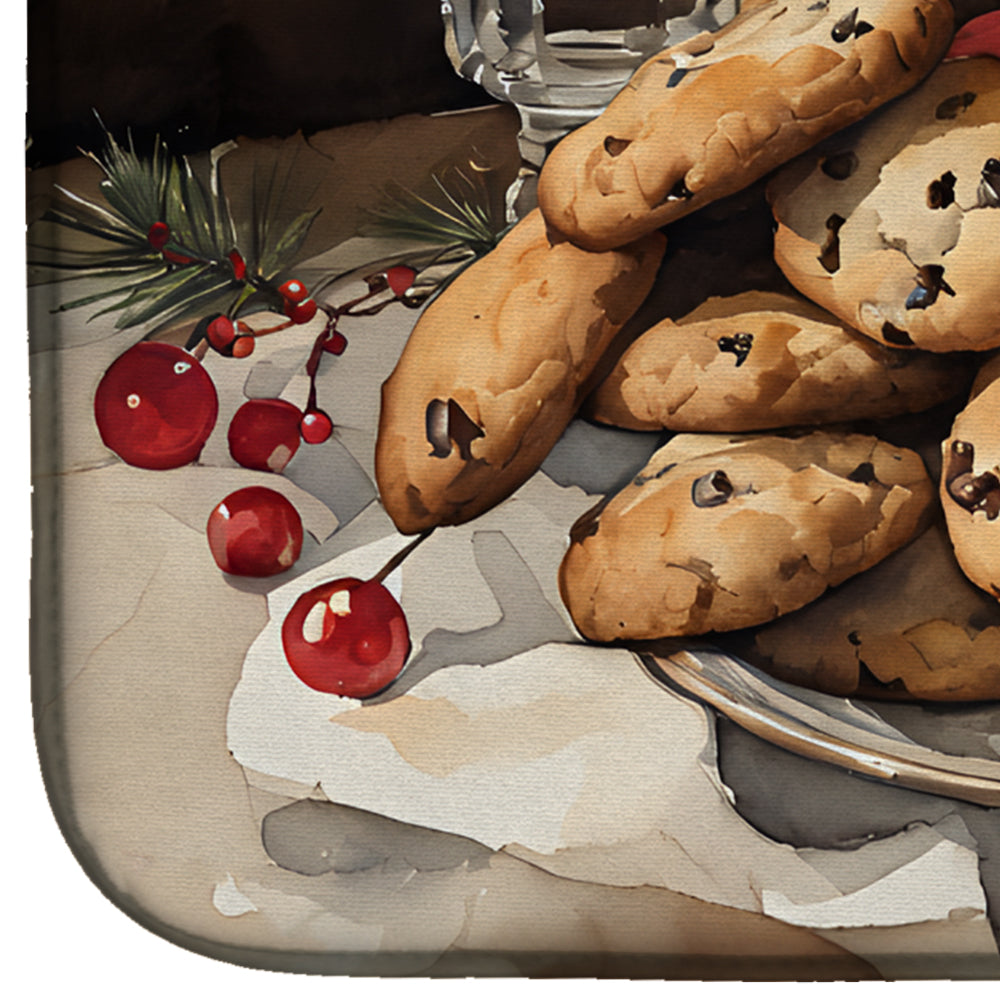 Christmas Cookies for Santa Rustic Holiday Dish Drying Mat Absorbent Dish Drying Mat Pad for Kitchen Counter Dish Drainer Mat for Countertop, 14 x 21", Multicolor
