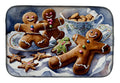 Gingerbread Cookies and Tea Christmas Watercolor Dish Drying Mat Absorbent Dish Drying Mat Pad for Kitchen Counter Dish Drainer Mat for Countertop, 14 x 21", Multicolor