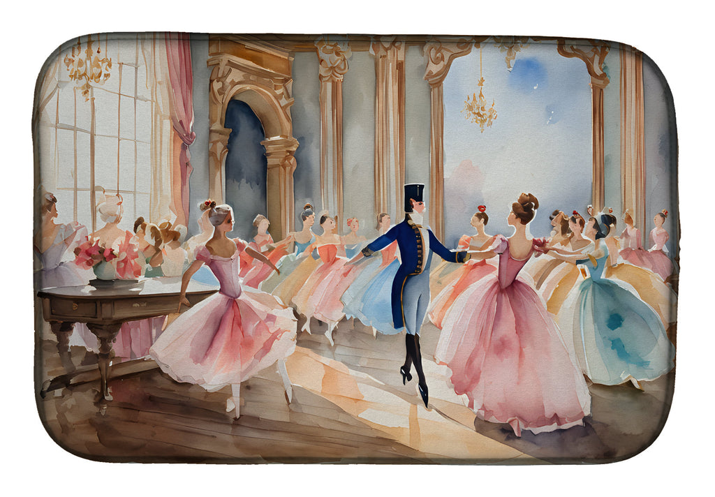 Christmas Nutcracker Ballet Dancers Performance Elegant Dish Drying Mat Absorbent Dish Drying Mat Pad for Kitchen Counter Dish Drainer Mat for Countertop, 14 x 21", Multicolor