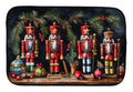 Nutcracker Soldiers with Wreath Christmas Watercolor Dish Drying Mat Absorbent Dish Drying Mat Pad for Kitchen Counter Dish Drainer Mat for Countertop, 14 x 21", Multicolor
