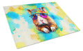 Hippie Animal Guinea Pig Cutting Board Tempered Glass Kitchen Cutting Surface, Heat Resistant Chopping, Non-Slip Feet, Food Prep & Serving