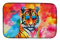 Hippie Animal Bengal Tiger Dish Drying Mat Absorbent Dish Drying Mat Pad for Kitchen Counter Dish Drainer Mat for Countertop, 14 x 21", Multicolor