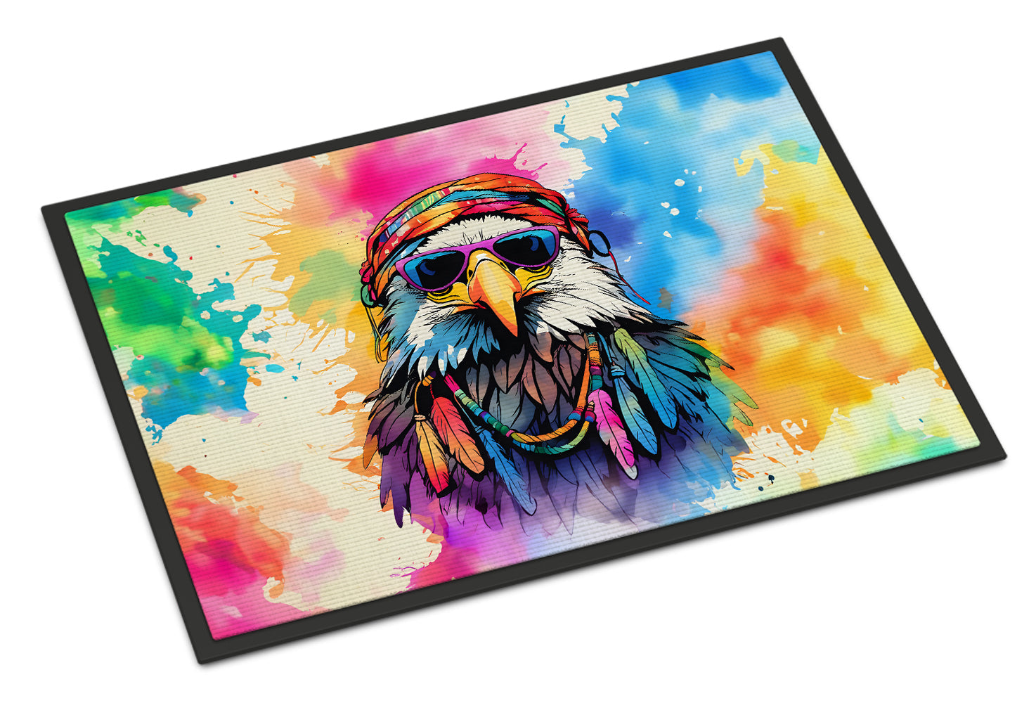 Hippie Animal Eagle Doormat Indoor Outdoor 24H X 36W Front Door Mat Rugs for Entryway, Non Slip Washable Low Pile,