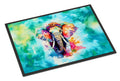 Hippie Animal Elephant Doormat Indoor Outdoor 24H X 36W Front Door Mat Rugs for Entryway, Non Slip Washable Low Pile,