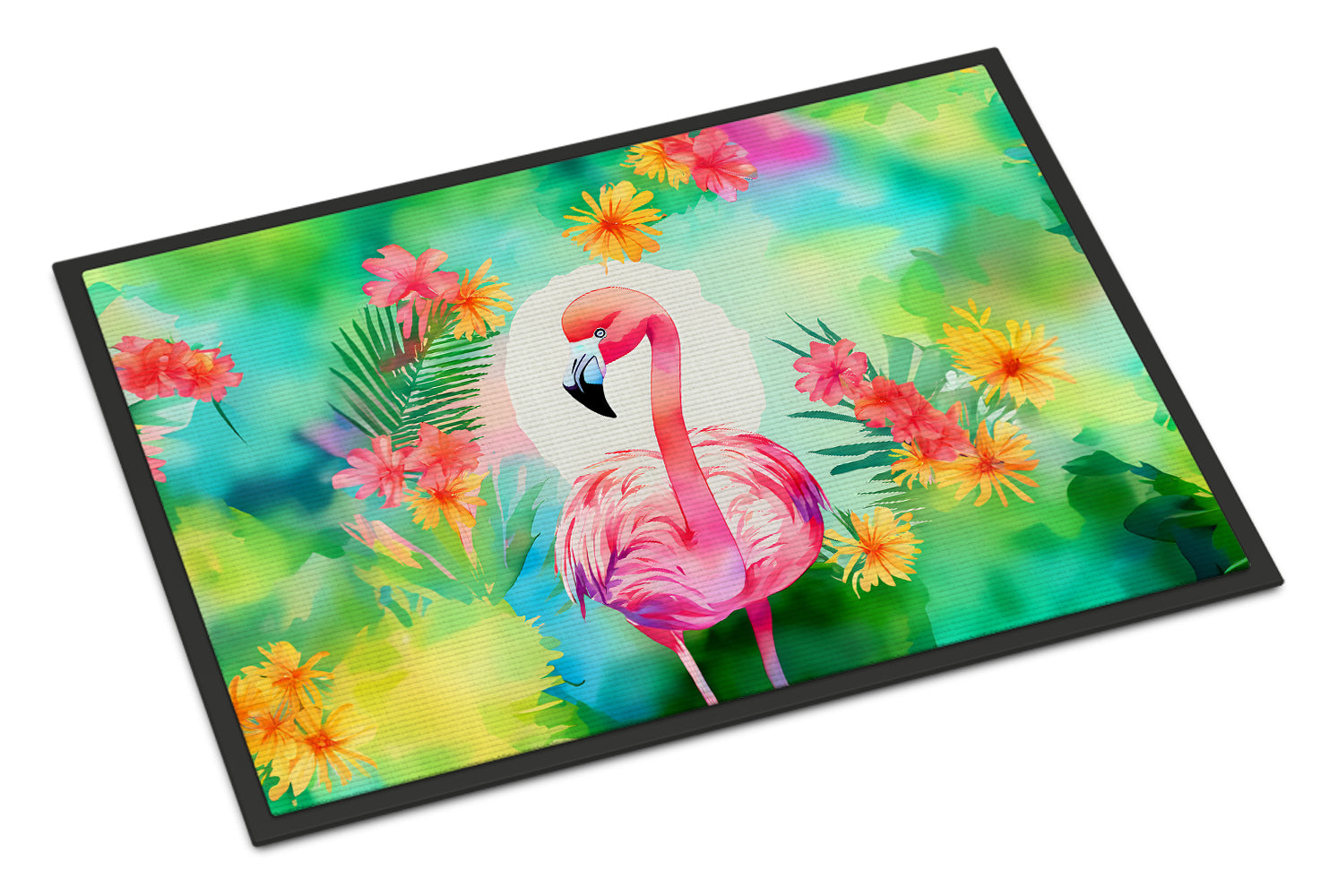 Hippie Animal Flamingo Doormat Indoor Outdoor 24H X 36W Front Door Mat Rugs for Entryway, Non Slip Washable Low Pile,