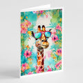 Hippie Animal Giraffe Greeting Cards Pack of 8 Blank Cards with Envelopes Whimsical A7 Size 5x7