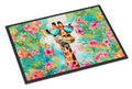 Hippie Animal Giraffe Doormat Indoor Outdoor 24H X 36W Front Door Mat Rugs for Entryway, Non Slip Washable Low Pile,