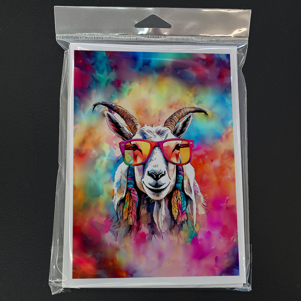 Hippie Animal Goat Greeting Cards Pack of 8 Blank Cards with Envelopes Whimsical A7 Size 5x7