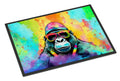 Hippie Animal Gorilla Doormat Indoor Outdoor 24H X 36W Front Door Mat Rugs for Entryway, Non Slip Washable Low Pile,