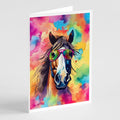 Hippie Animal Horse Greeting Cards Pack of 8 Blank Cards with Envelopes Whimsical A7 Size 5x7