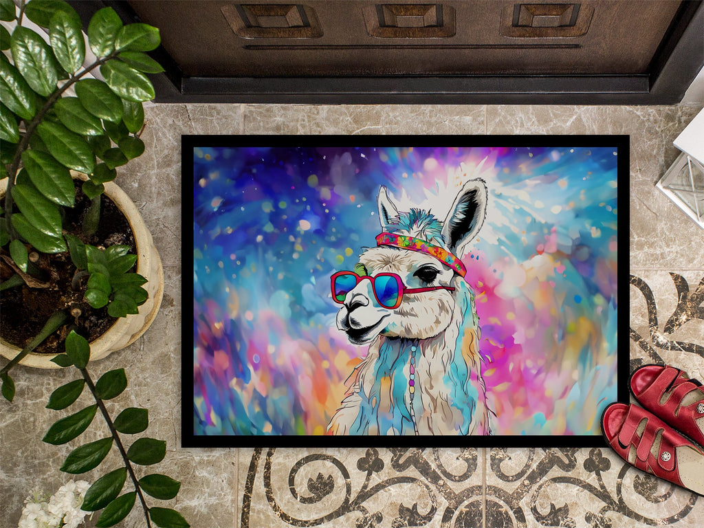 Hippie Animal Llama Doormat Indoor Outdoor 24H X 36W Front Door Mat Rugs for Entryway, Non Slip Washable Low Pile,