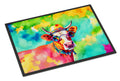 Hippie Animal Malvi Cow Doormat Indoor Outdoor 18H X 27W Front Door Mat Rugs for Entryway, Non Slip Washable