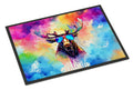 Hippie Animal Moose Doormat Indoor Outdoor 18H X 27W Front Door Mat Rugs for Entryway, Non Slip Washable