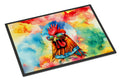 Hippie Animal Red Rooster Doormat Indoor Outdoor 24H X 36W Front Door Mat Rugs for Entryway, Non Slip Washable Low Pile,