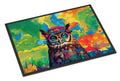 Hippie Animal Owl Doormat Indoor Outdoor 24H X 36W Front Door Mat Rugs for Entryway, Non Slip Washable Low Pile,