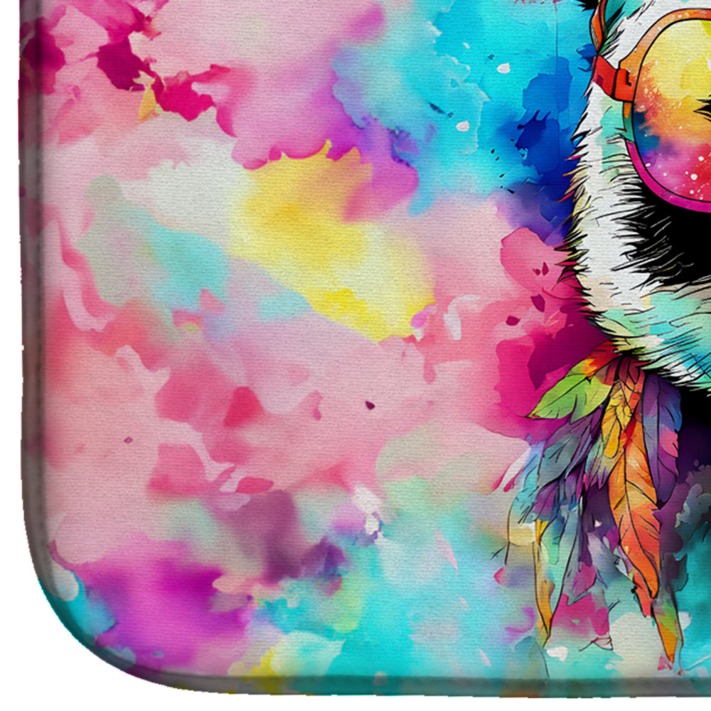 Hippie Animal Panda Dish Drying Mat Absorbent Dish Drying Mat Pad for Kitchen Counter Dish Drainer Mat for Countertop, 14 x 21", Multicolor