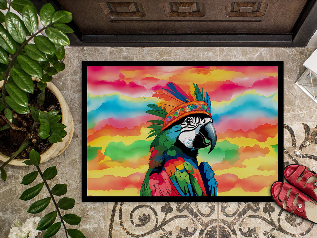 Hippie Animal Parrot Doormat Indoor Outdoor 24H X 36W Front Door Mat Rugs for Entryway, Non Slip Washable Low Pile,