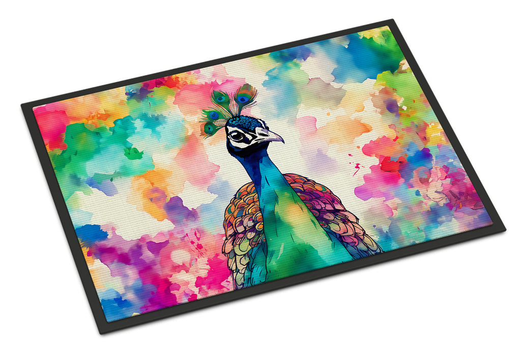 Hippie Animal Peacock Doormat Indoor Outdoor 24H X 36W Front Door Mat Rugs for Entryway, Non Slip Washable Low Pile,