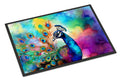 Hippie Animal Peacock Doormat Indoor Outdoor 24H X 36W Front Door Mat Rugs for Entryway, Non Slip Washable Low Pile,