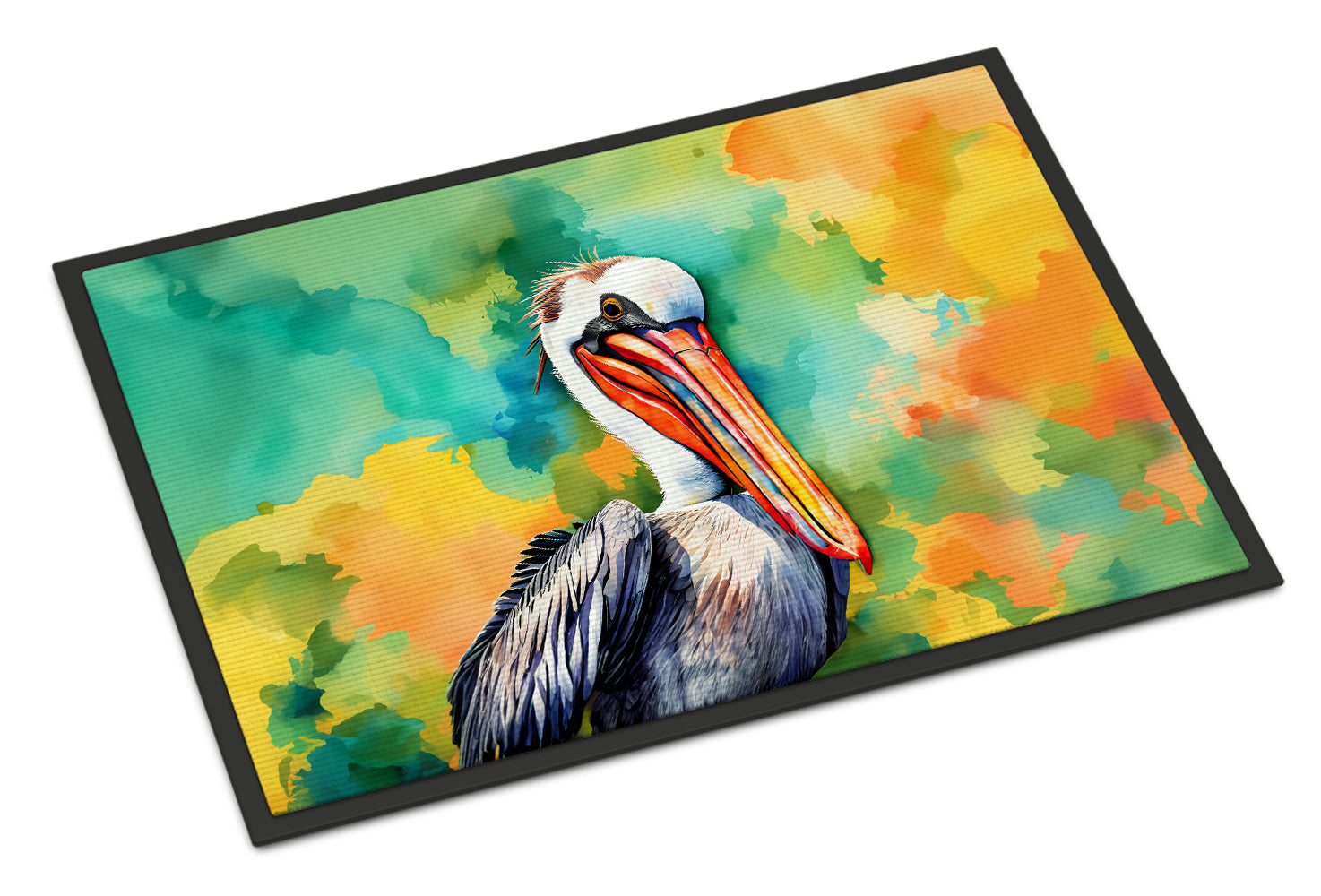 Hippie Animal Pelican Doormat Indoor Outdoor 24H X 36W Front Door Mat Rugs for Entryway, Non Slip Washable Low Pile,